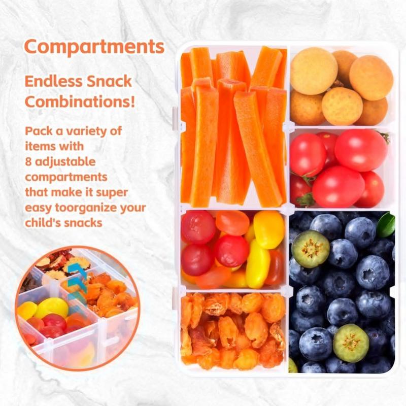 Food Snacks With Iron - 8 Grid Snackle Box Container Capacity
