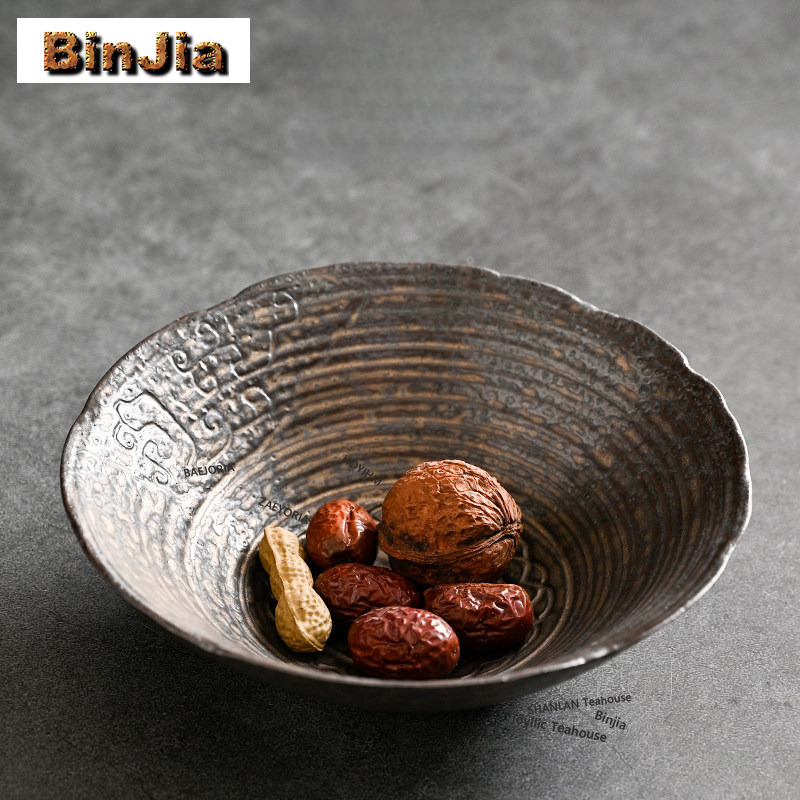 Food Snacks With Iron - BAEJORIA Gilded Iron-glazed Conical Fruit Dishes