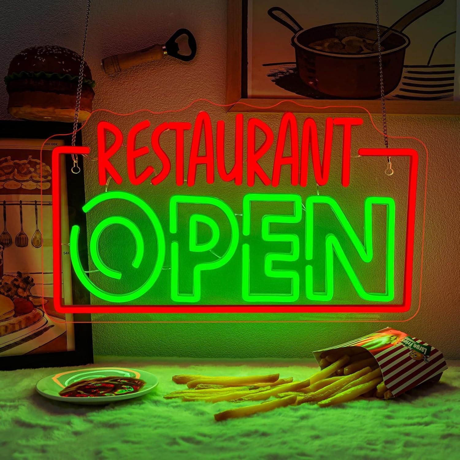 Restaurant Open Neon Sign USB  - Snacks Food Usa review and price