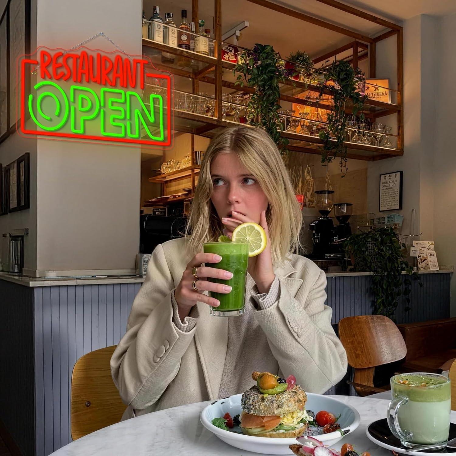 Restaurant Open Neon Sign USB  - Snacks Food Usa review and price